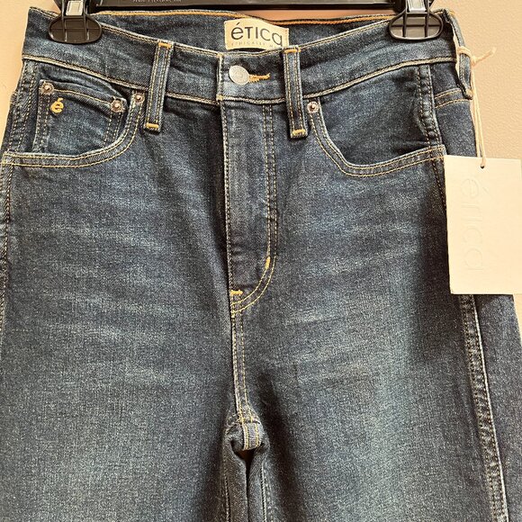 Etica Anya High Rise‎ Modern Flare Jeans Denim in Storm Chaser NEW Size 24 - Picture 2 of 8